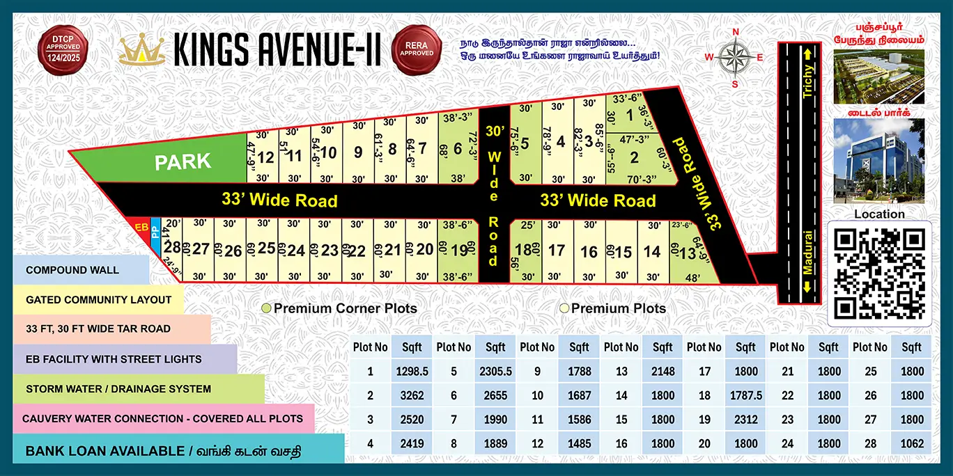 Kings Avenue, Residential plots for sale in Trichy